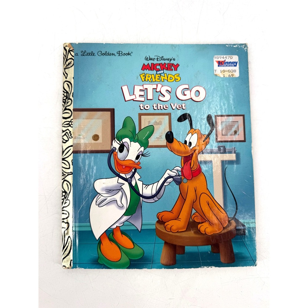 Little Golden Books‎ Mickey and Friends Kids OS Blue Lets Go to the Vet Vintage